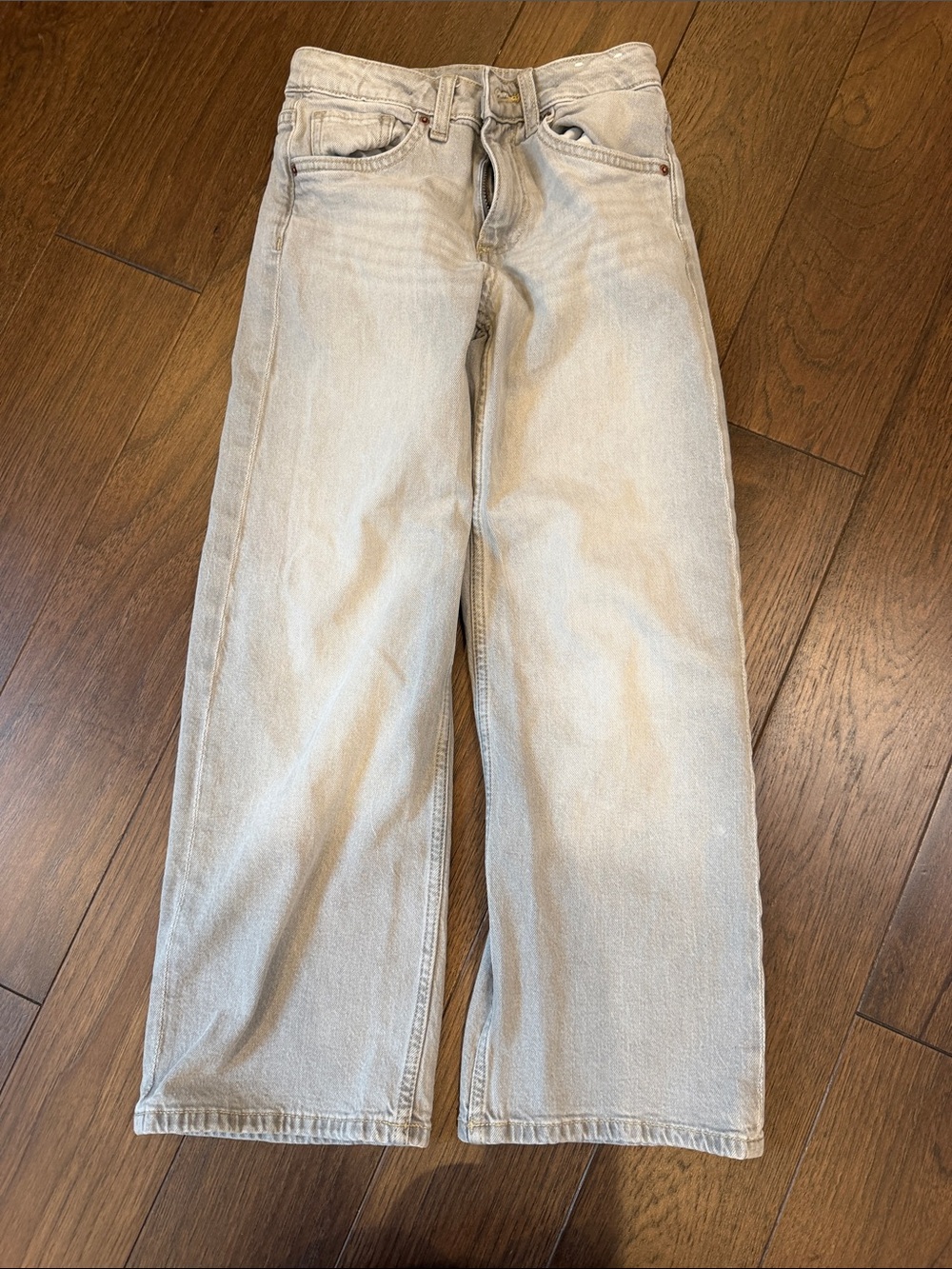 H&M Girls Light Gray Wide-Leg Jeans Size 8 - C46-018